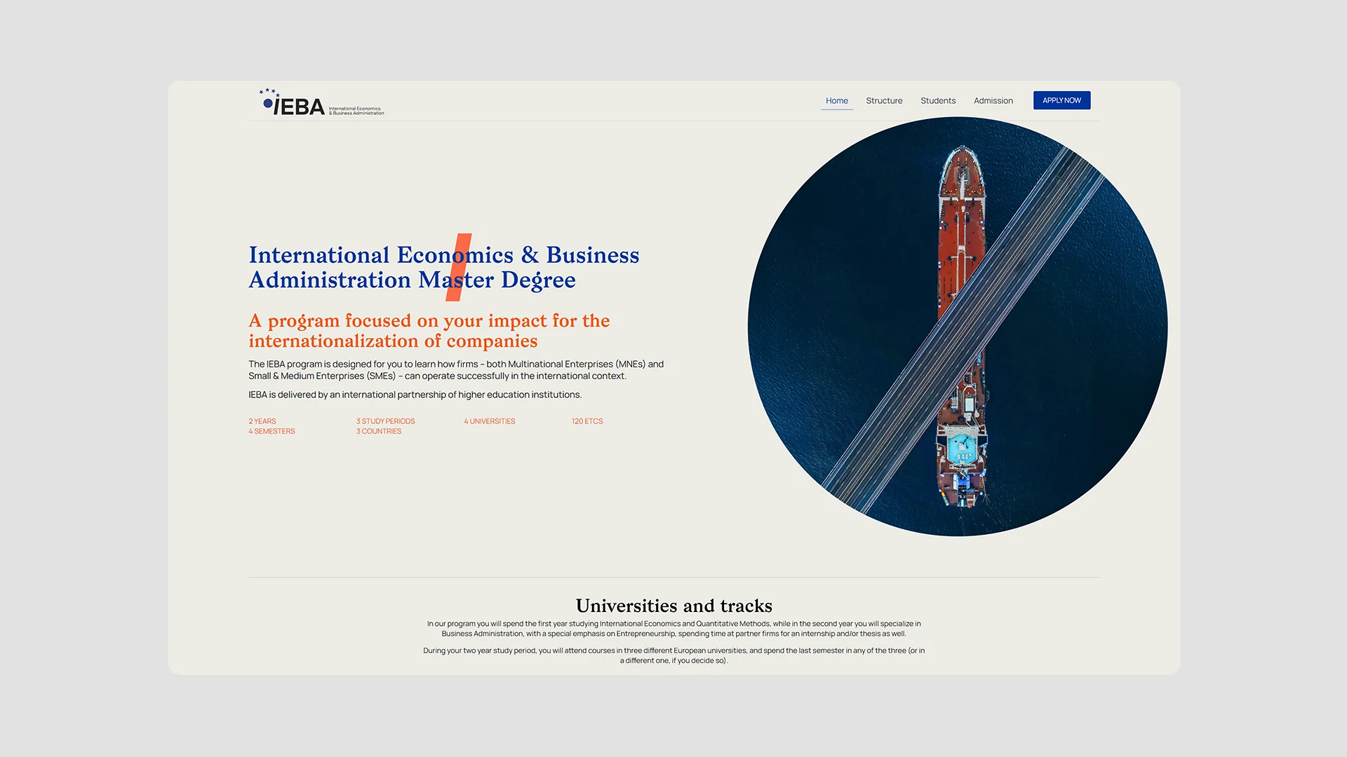 Diseño web IEBA, máster de la Universidad de Verona
